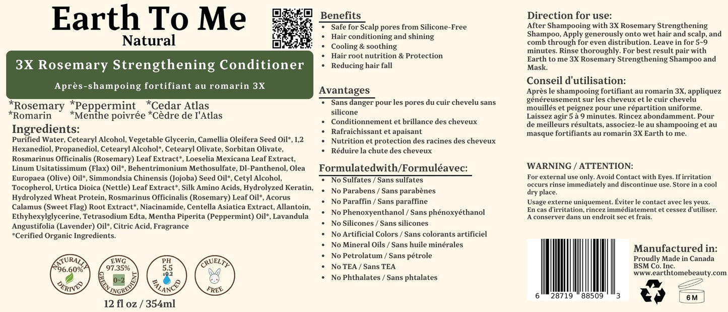 3X Rosemary Hair Strengthening Conditioner 12oz