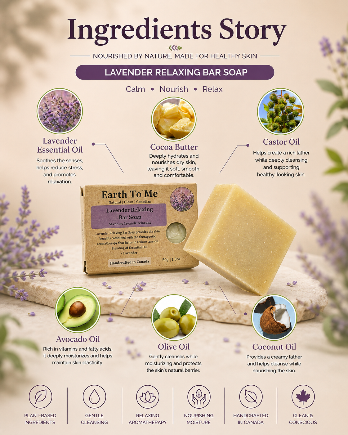Lavender Relaxing Bar Soap 5oz