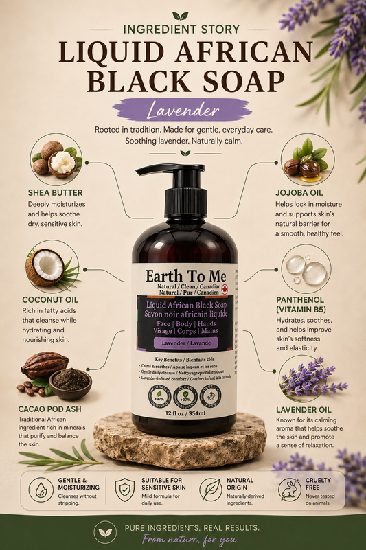 Liquid African Black Soap Lavender 12oz