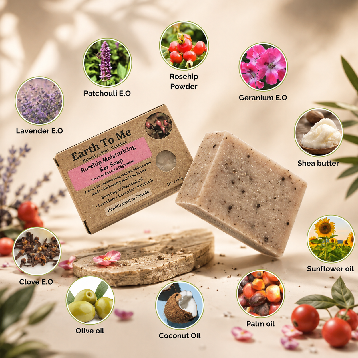 Rosehip Moisturizing Bar Soap 5oz