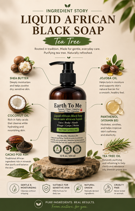 Liquid African Black Soap Tea Tree 12oz